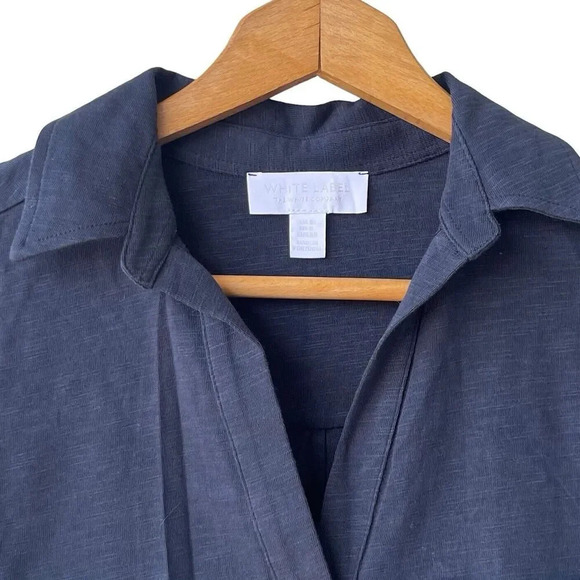 THE WHITE COMPANY Knit Top Women’s US 6 UK 10 Dark Blue 3/4 Sleeve V-neck Blouse - Picture 3 of 3